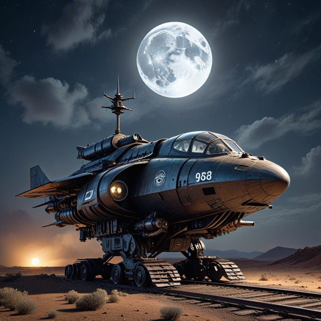 Dieselpunk Moon Eagle Station Soars