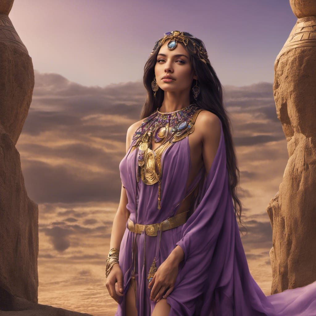 Egyptian Queen in Golden Ring with Gems