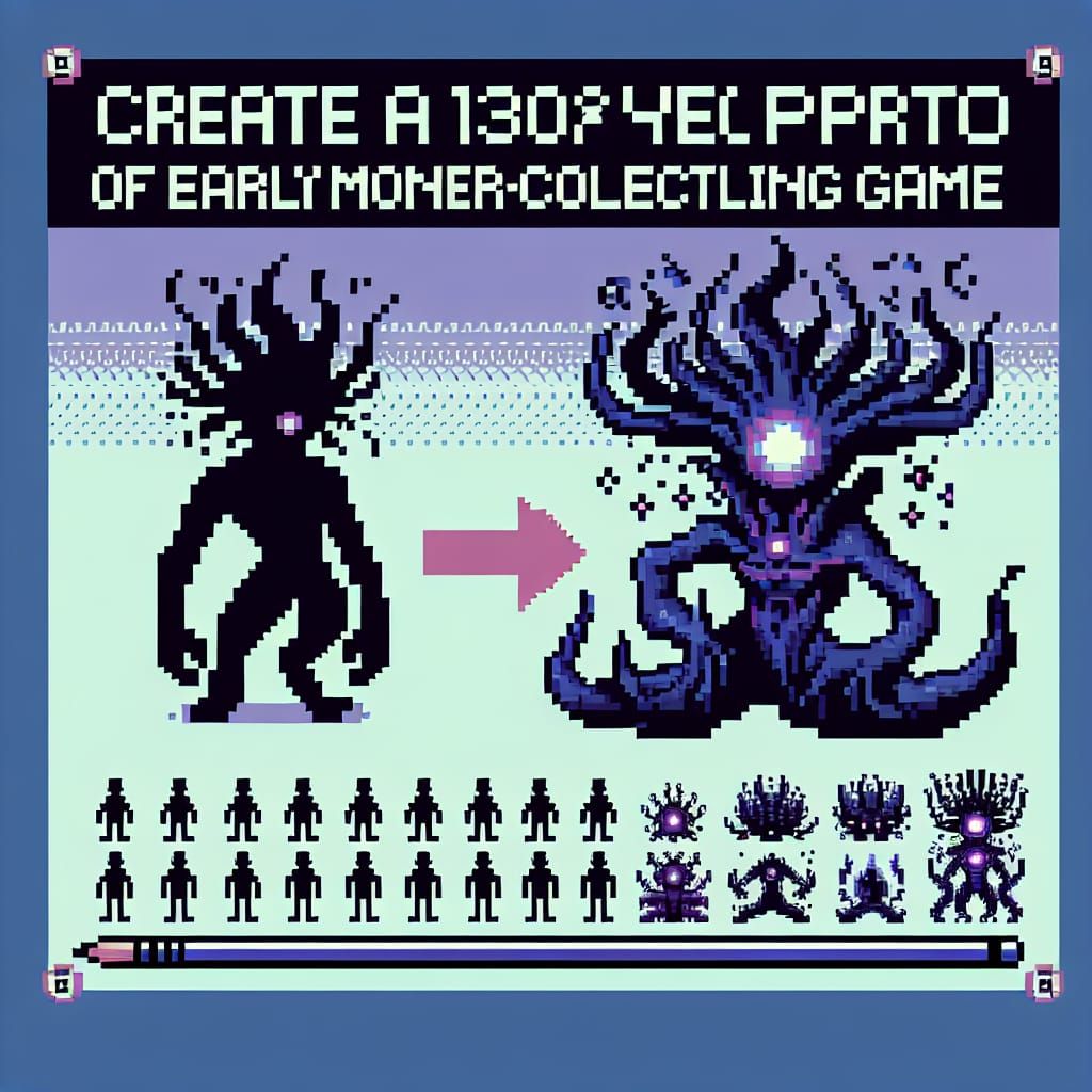 Dark Psychic Pokemon Pixel Art Sprite