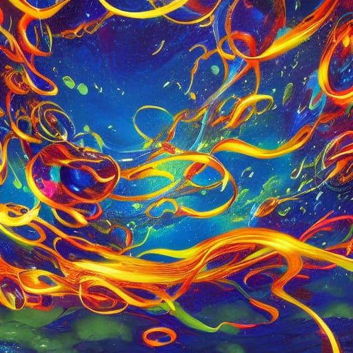 Abstract Silk Background with Luminous Glass, Anime Style