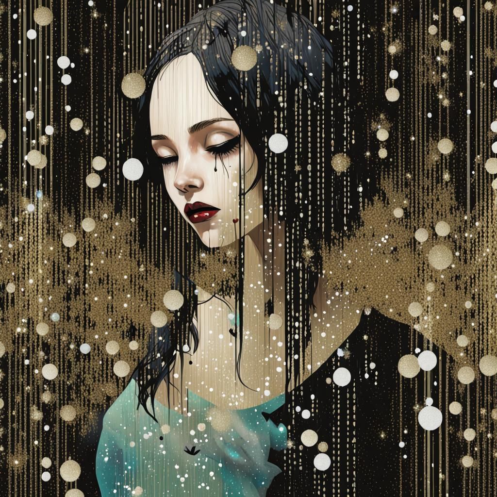 Binary Code Dream: Glitchcore Gothic Digital Collage