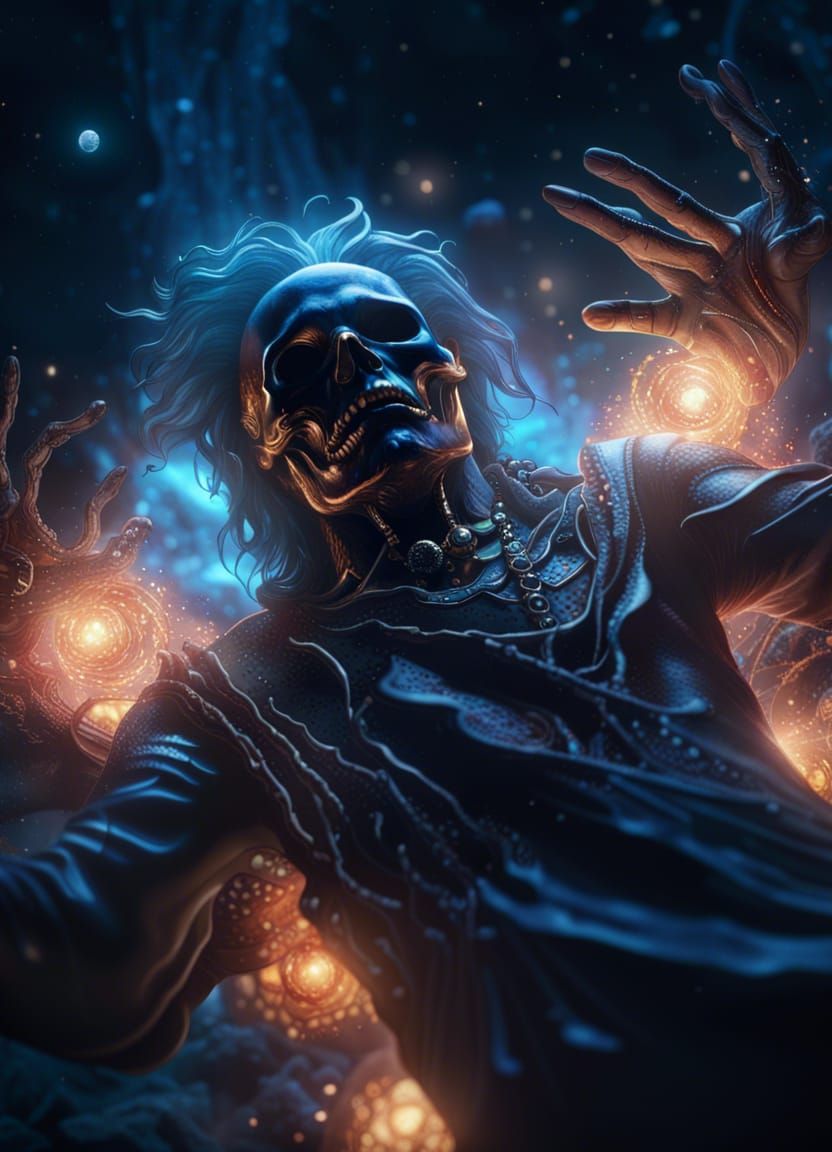 Soul leaving a drown man