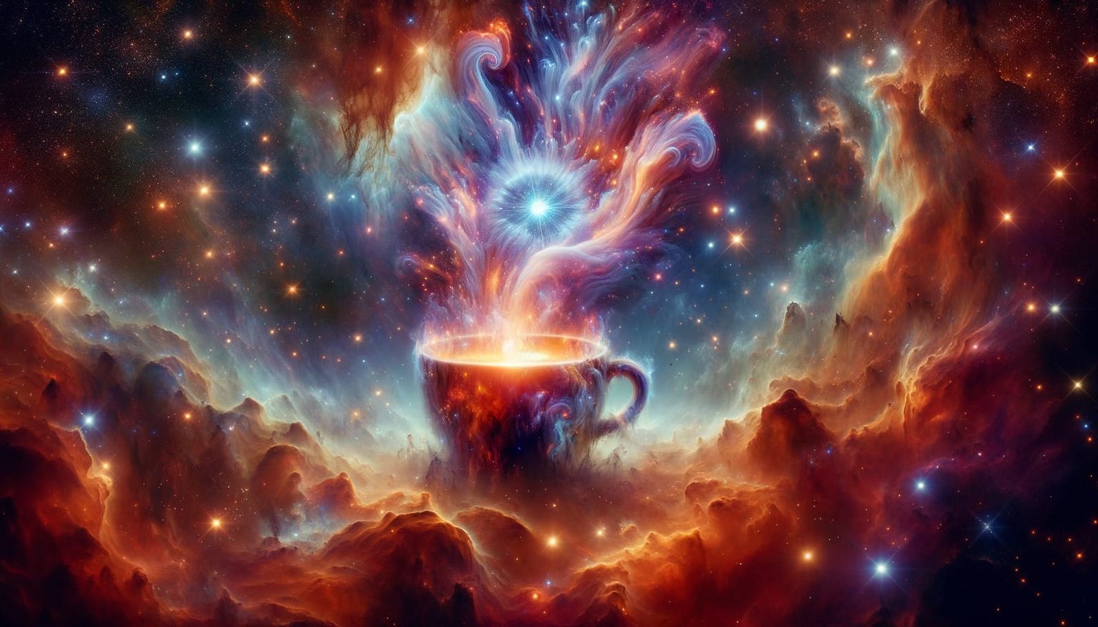 Cosmic Coffee Nebula in Cinematic Style