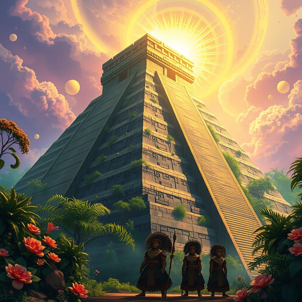 Ancient Aztec Pyramid Awakens with Ethereal Energy in Vibran...
