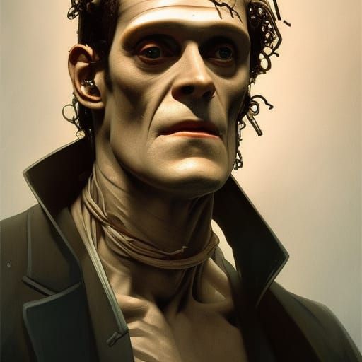Detailed Frankenstein Portrait in Artstation Style