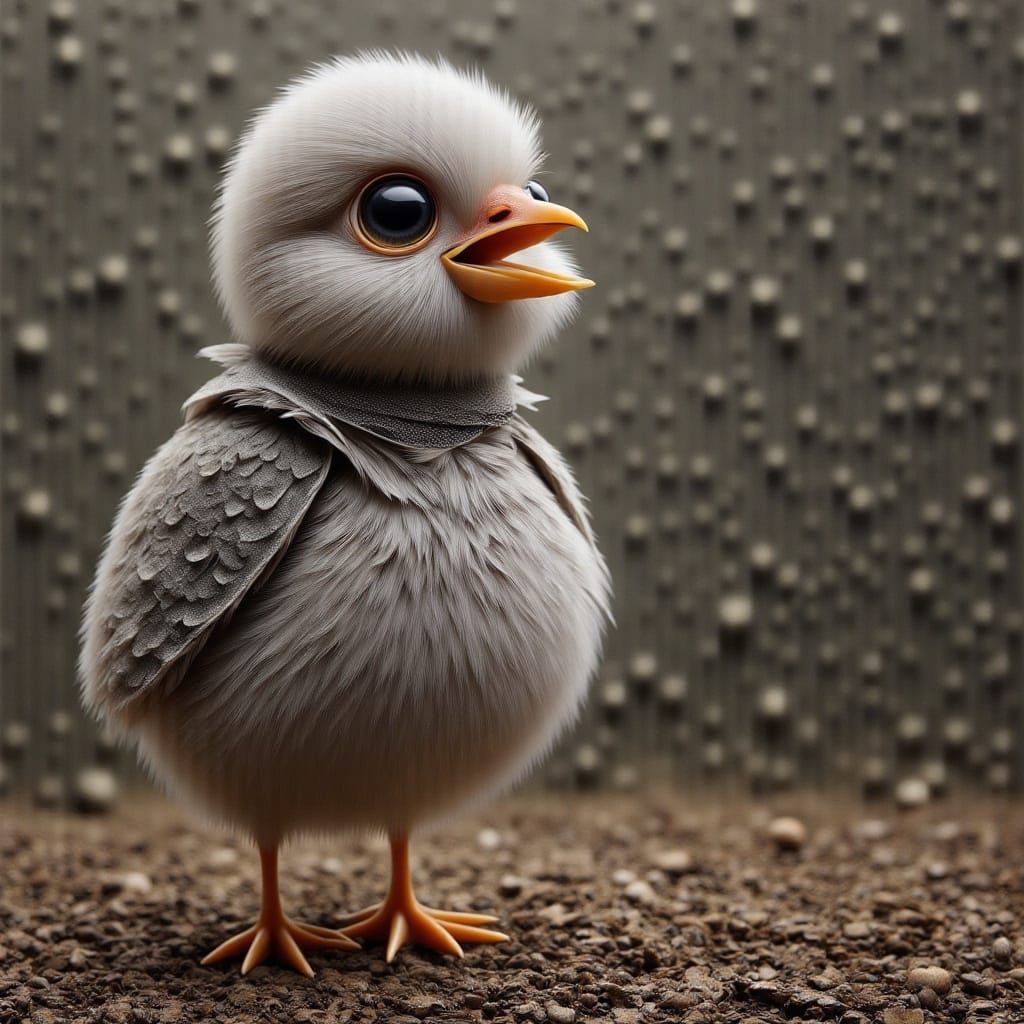 grumpy  baby chicken <lora:-Frickin Cute-:1.0> the style is ...