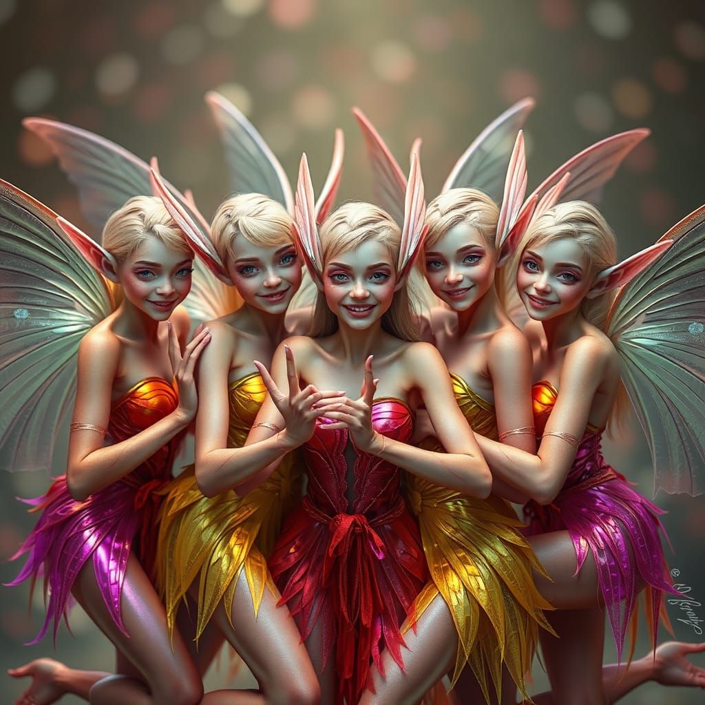 Joyful Elves Capture a Selfie: Hyperrealistic Portrait