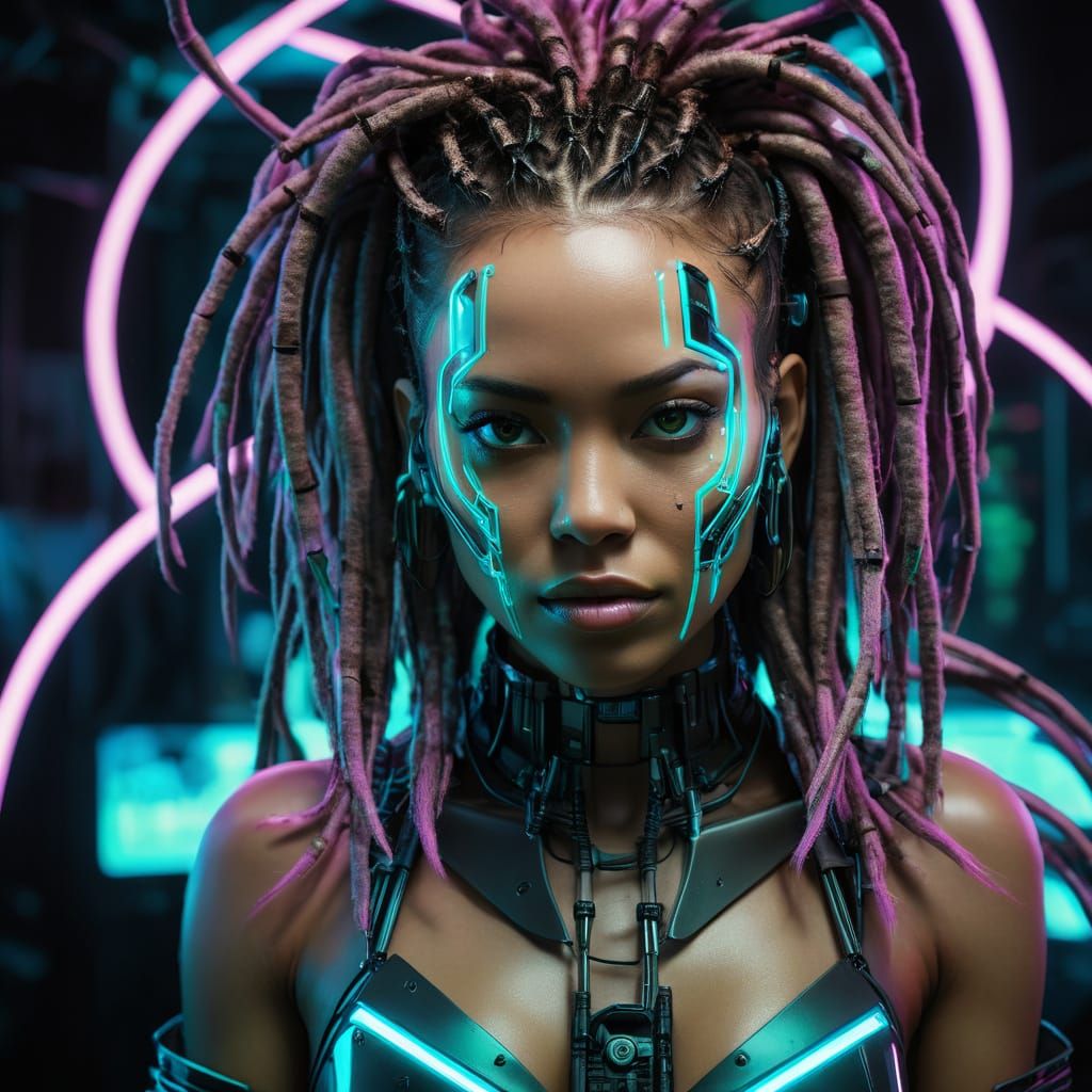 Cyber Pirate in Neon Haze, Sorayama-Style