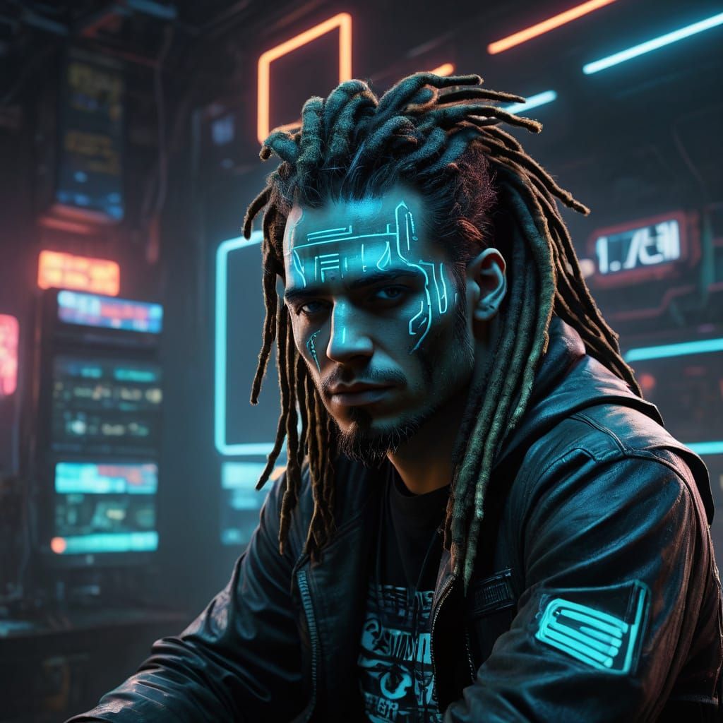 Cyber Pirate in Neon Fog, in Sorayama Style