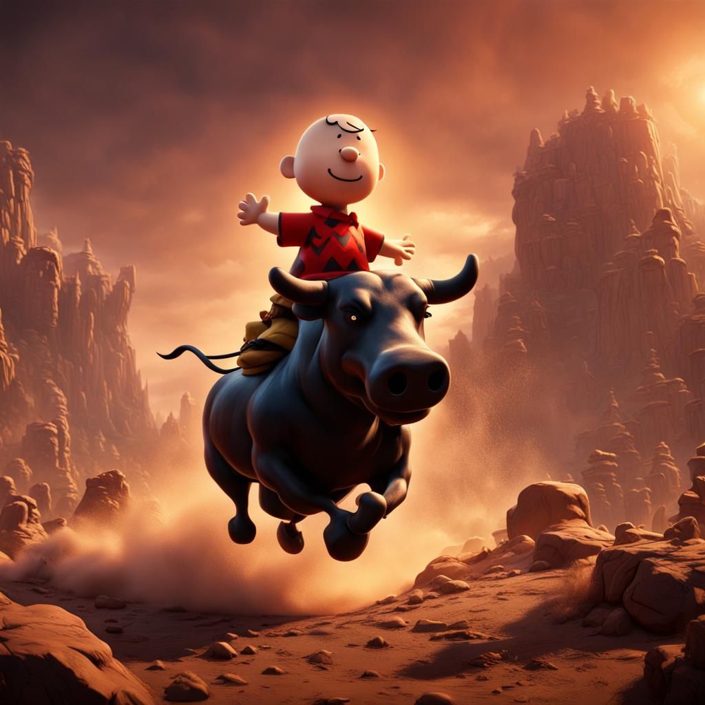 Charlie Brown Rides a Raging Bull