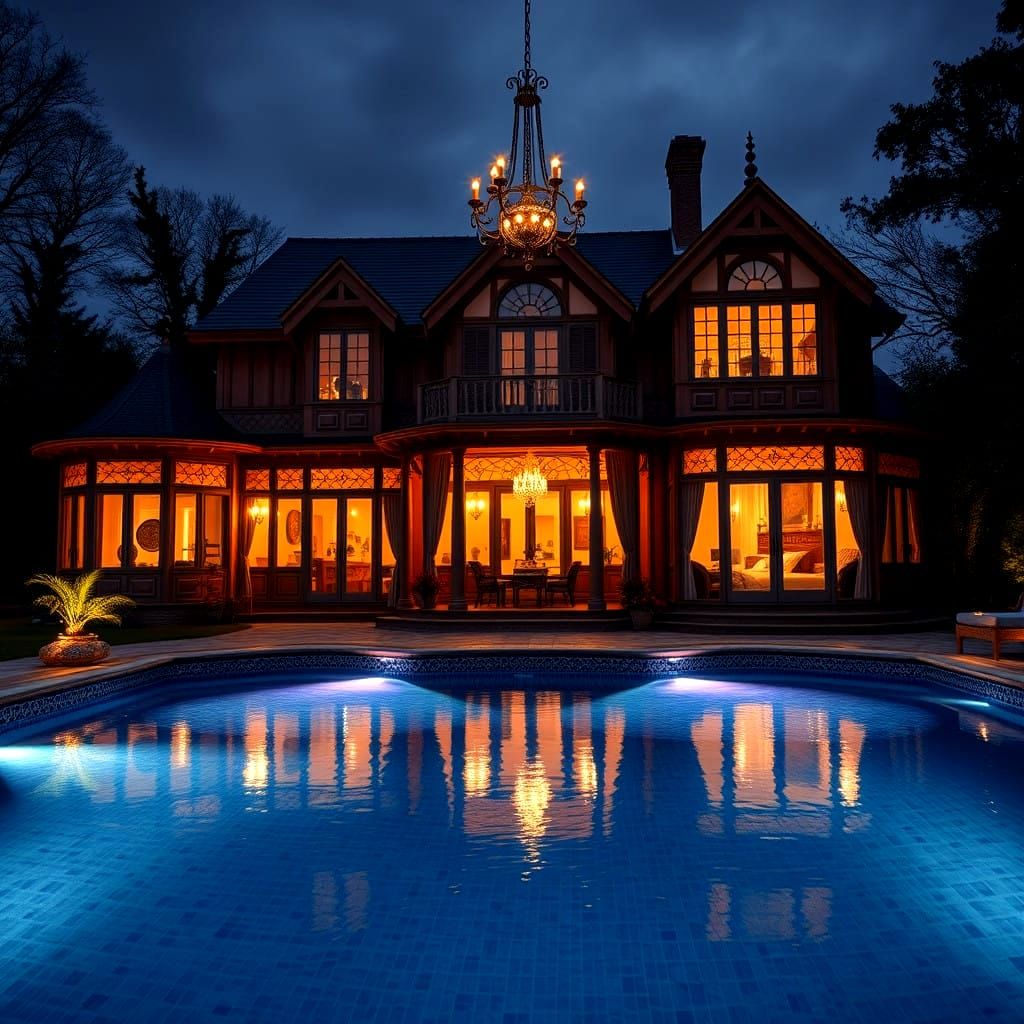 Cozy Victorian-Style Tea House Mansion with English Garden a...