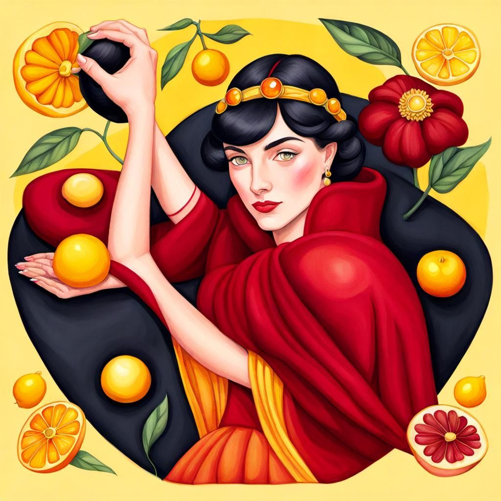 Alien Princess in Graphic Novel Style with Gothic Elements