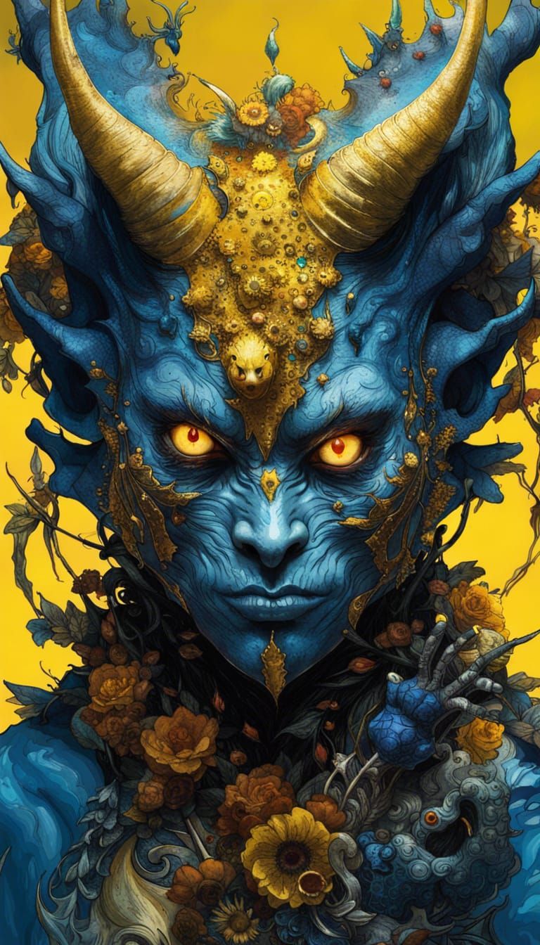 Blue Devil Offering a Deal: Fantasycore Artwork