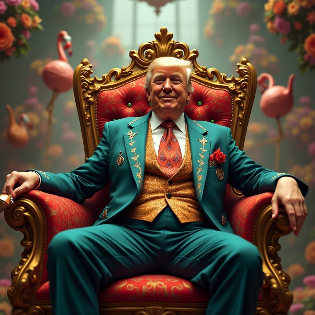 Mad King Trump in Whimsical Wonderland