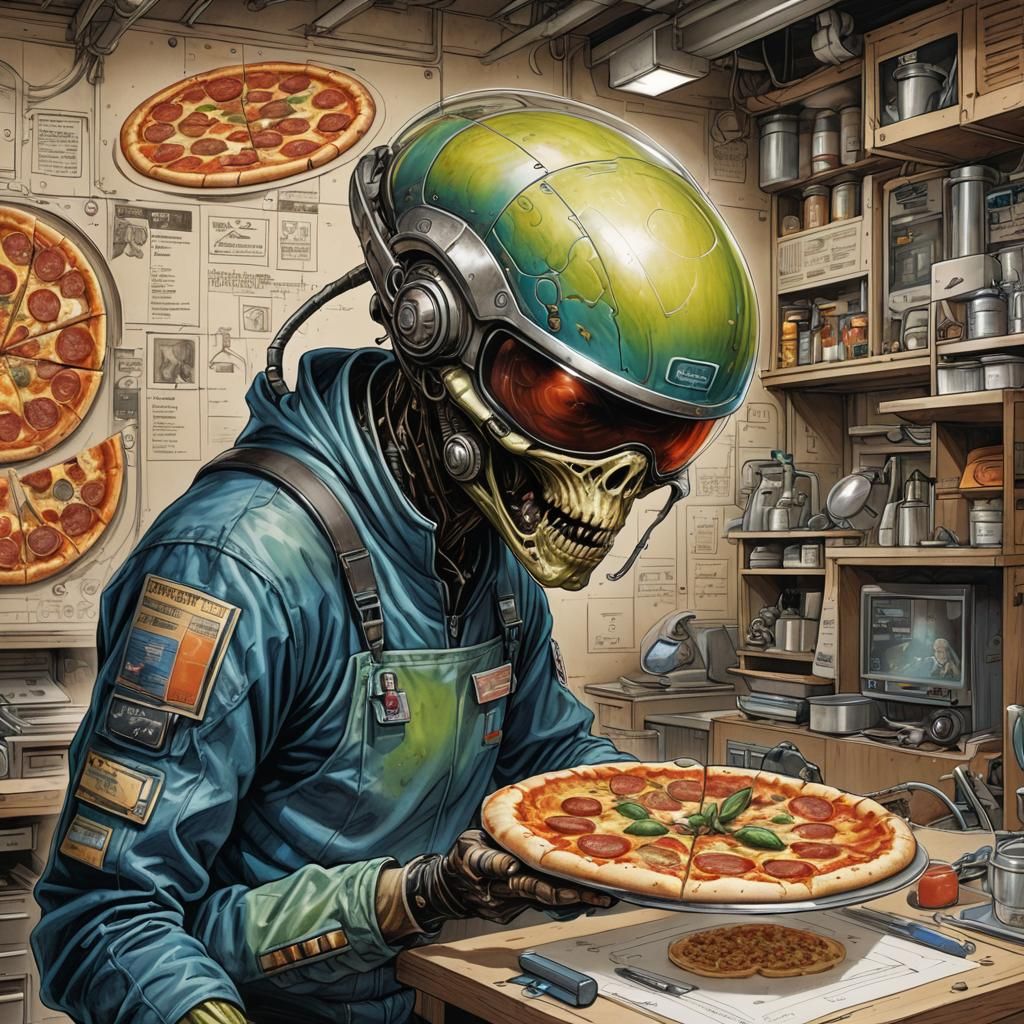 Alien Pizza Delivery Guy: Graphic Novel Concept Art