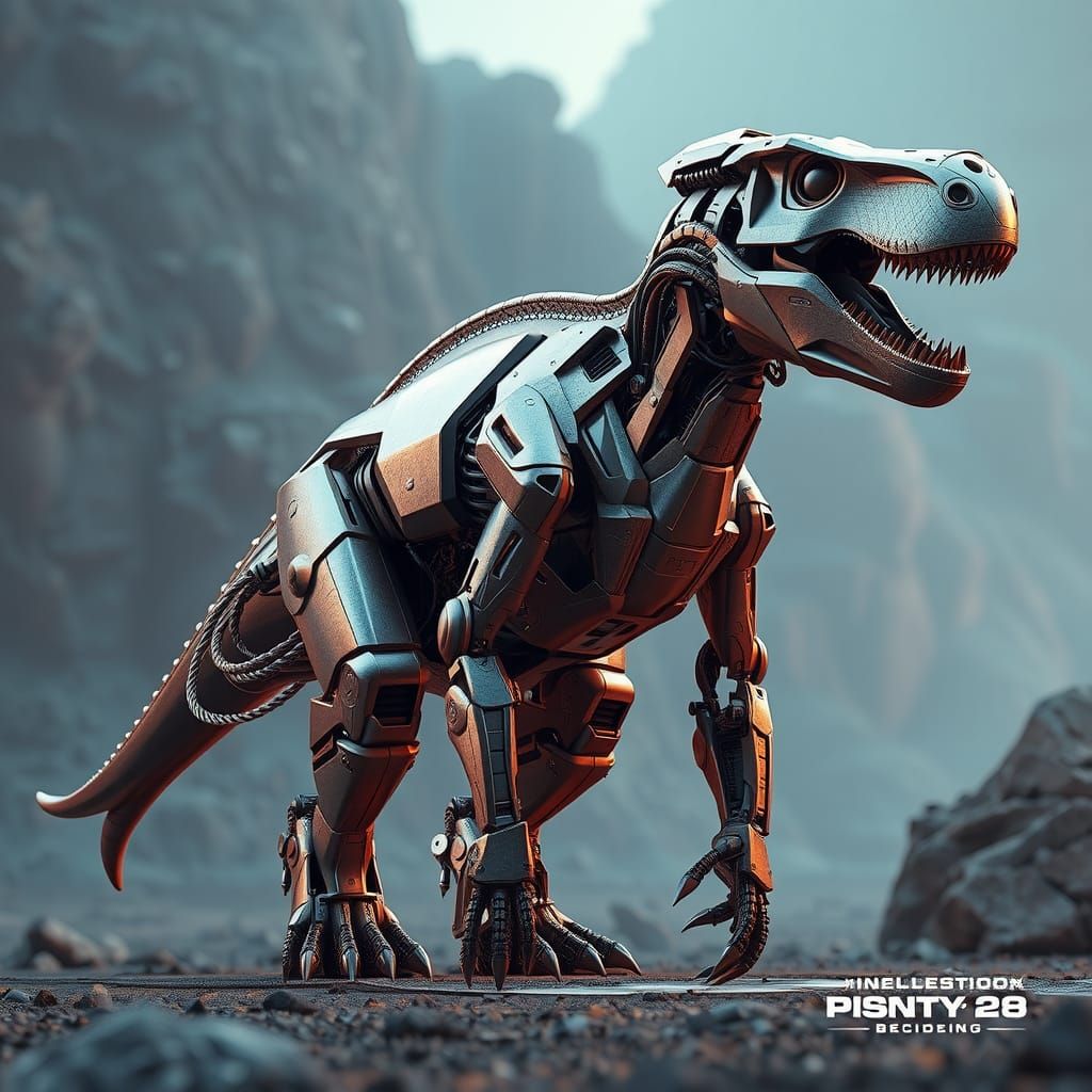 Futuristic Sci-Fi Electronic Dinosaur in 8K