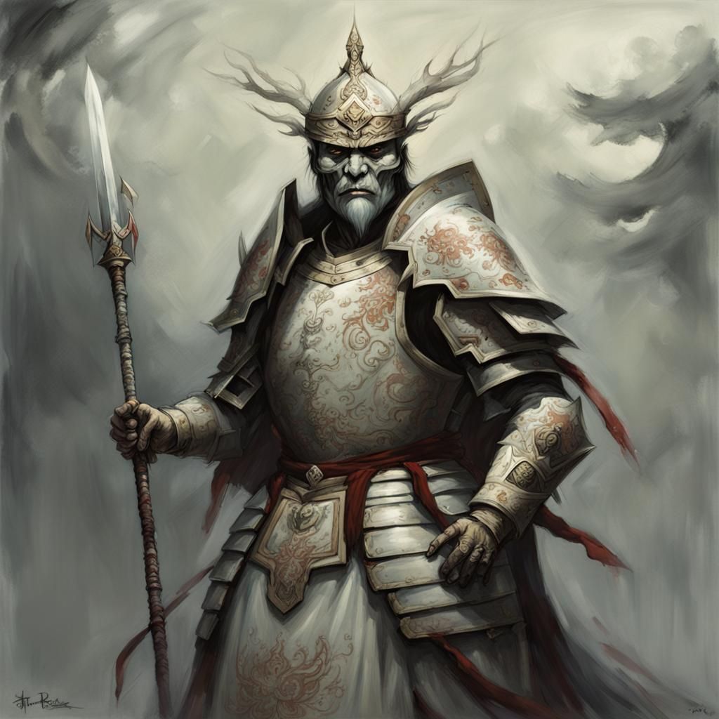 Sinister Asian Ghost King in Ceremonial Armor