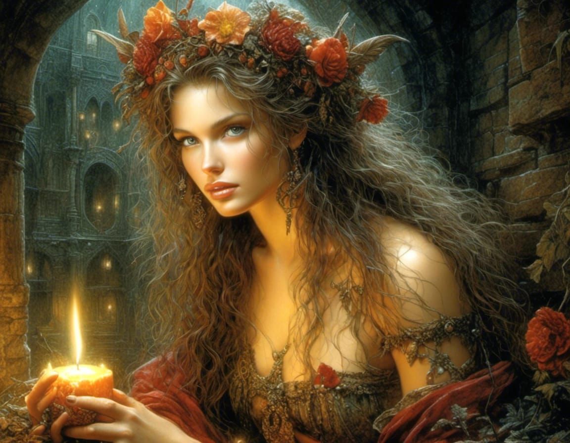 Patti McGuire Portrait by Luis Royo in Vivid Colors