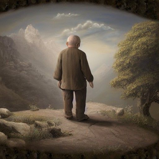 Detailed Matte Painting of a Wise Old Man