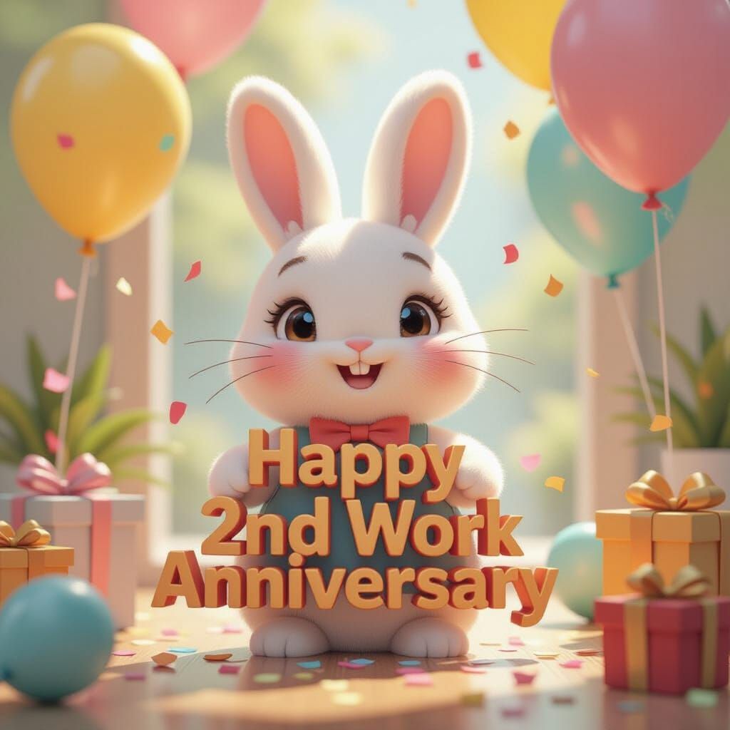 Happy 2nd Anniversary Miffy Rabbit in 3D Anime Style
