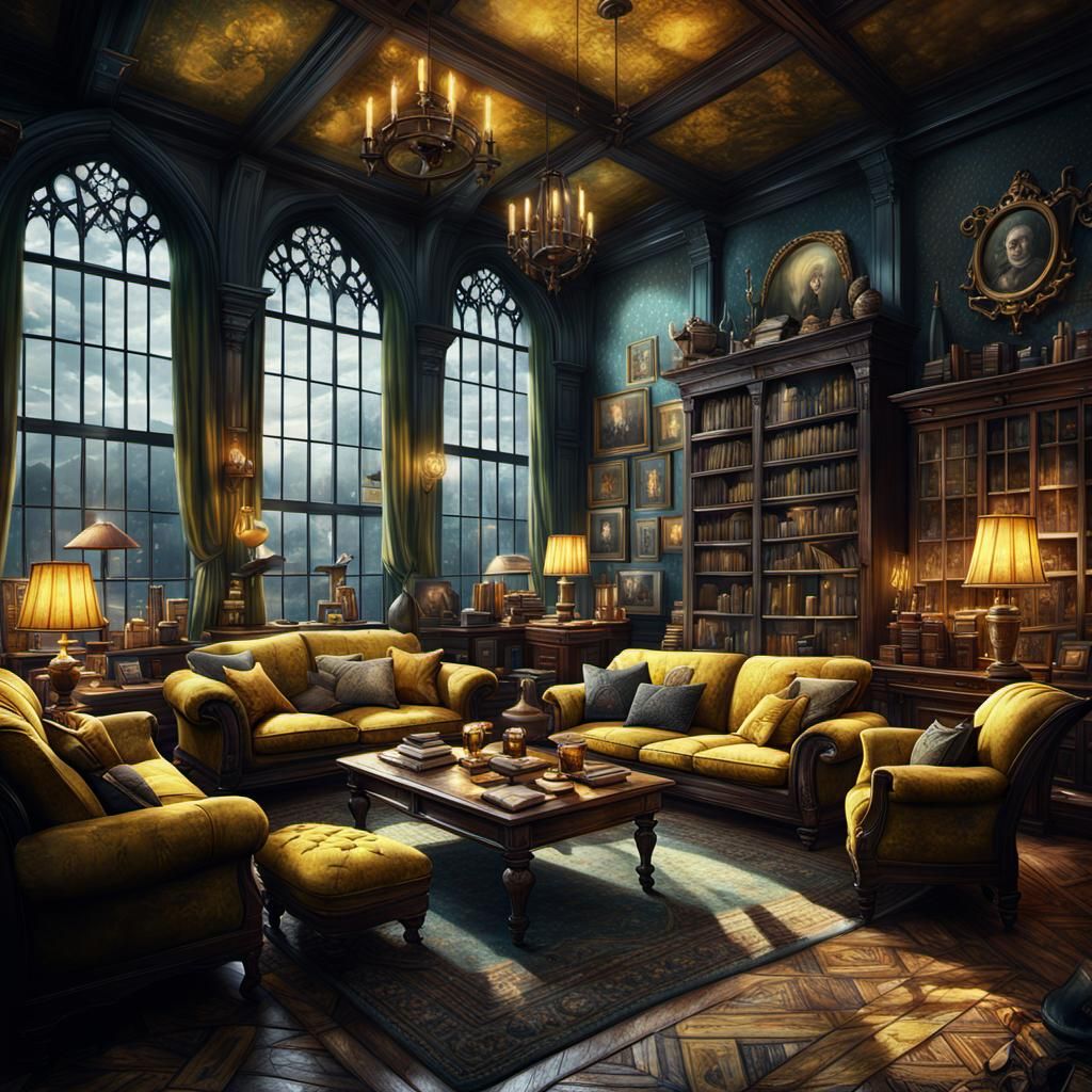 Hufflepuff Common Room: Detailed Digital Matte Painting