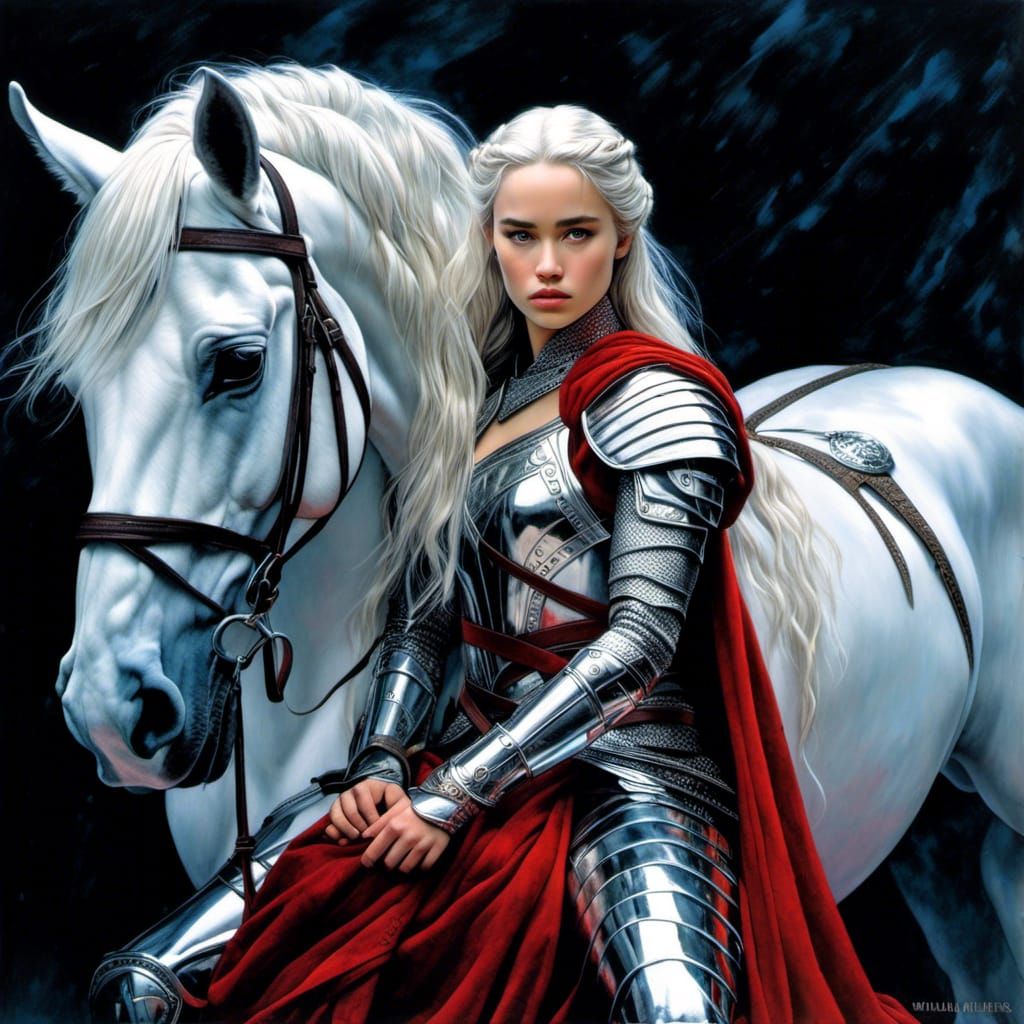 Daenerys Targaryen on Horseback with Dragon