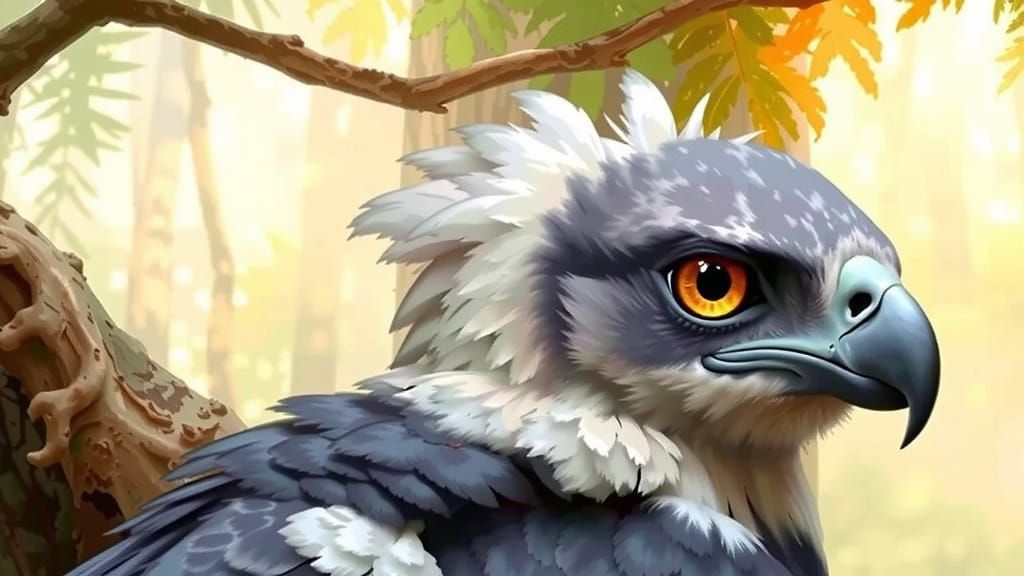 Harpy Eagle in Rainforest, Digital Painting
