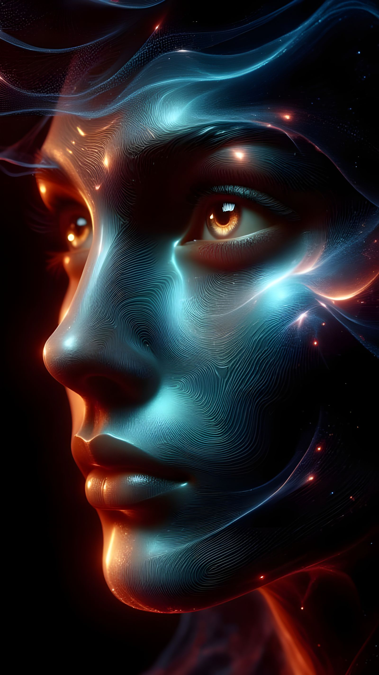Soulful Portrait in Vibrant Prism Colors