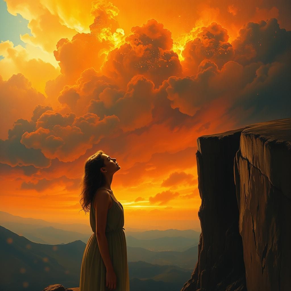 Apocalyptic Sky on Fire in a Surreal Style