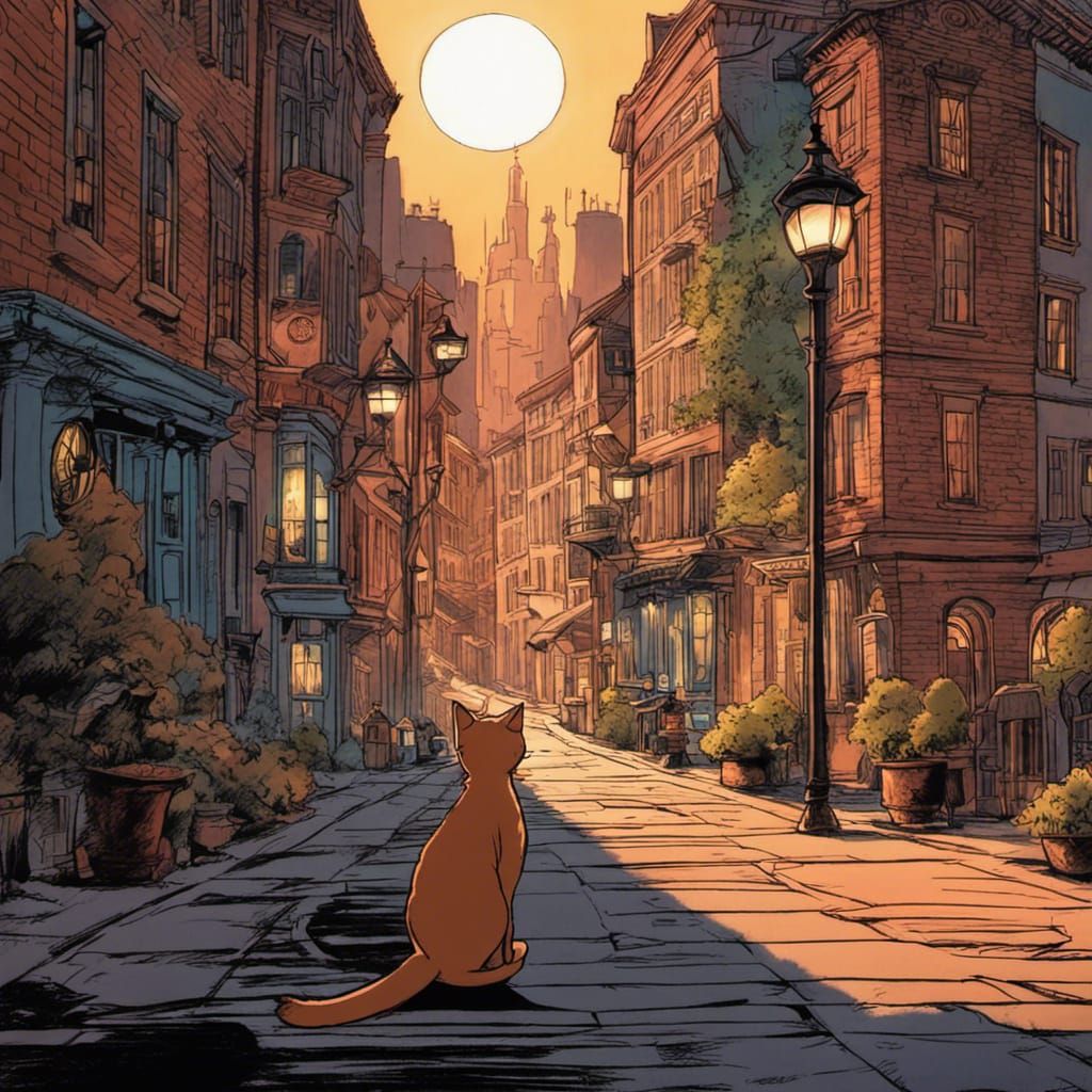 Animated Cat Movie Scene in Cell Shading Style