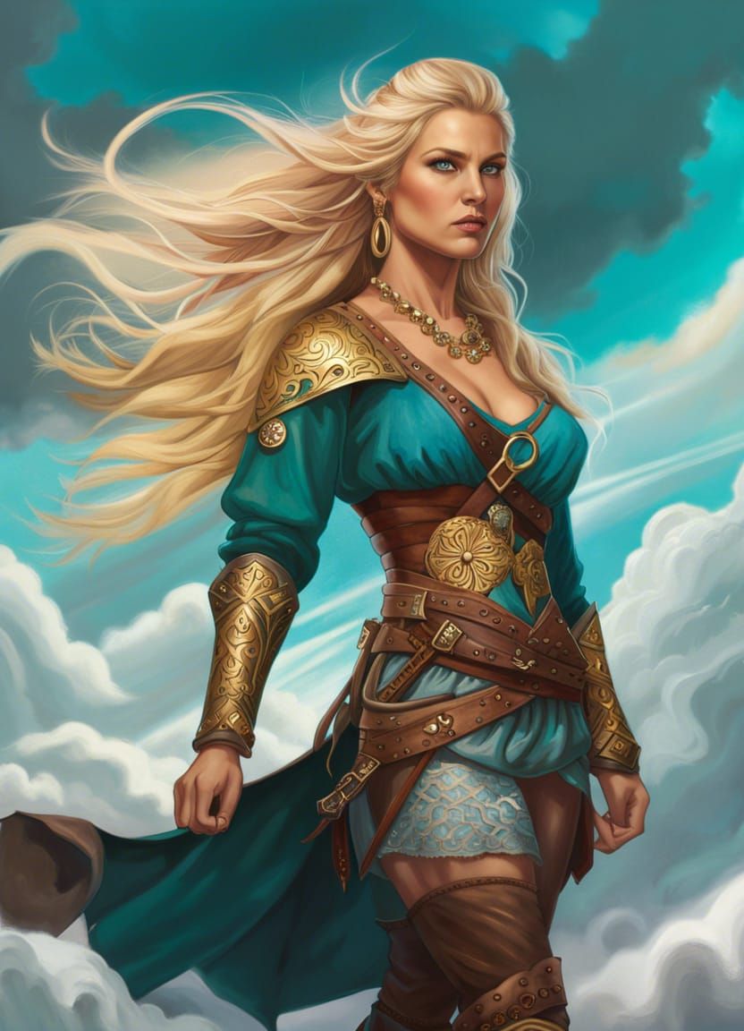 Blonde Viking Warrior Concept Art Portrait