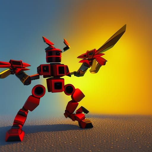 Bee Warrior Robot: Pixar-Style 3D Digital Art