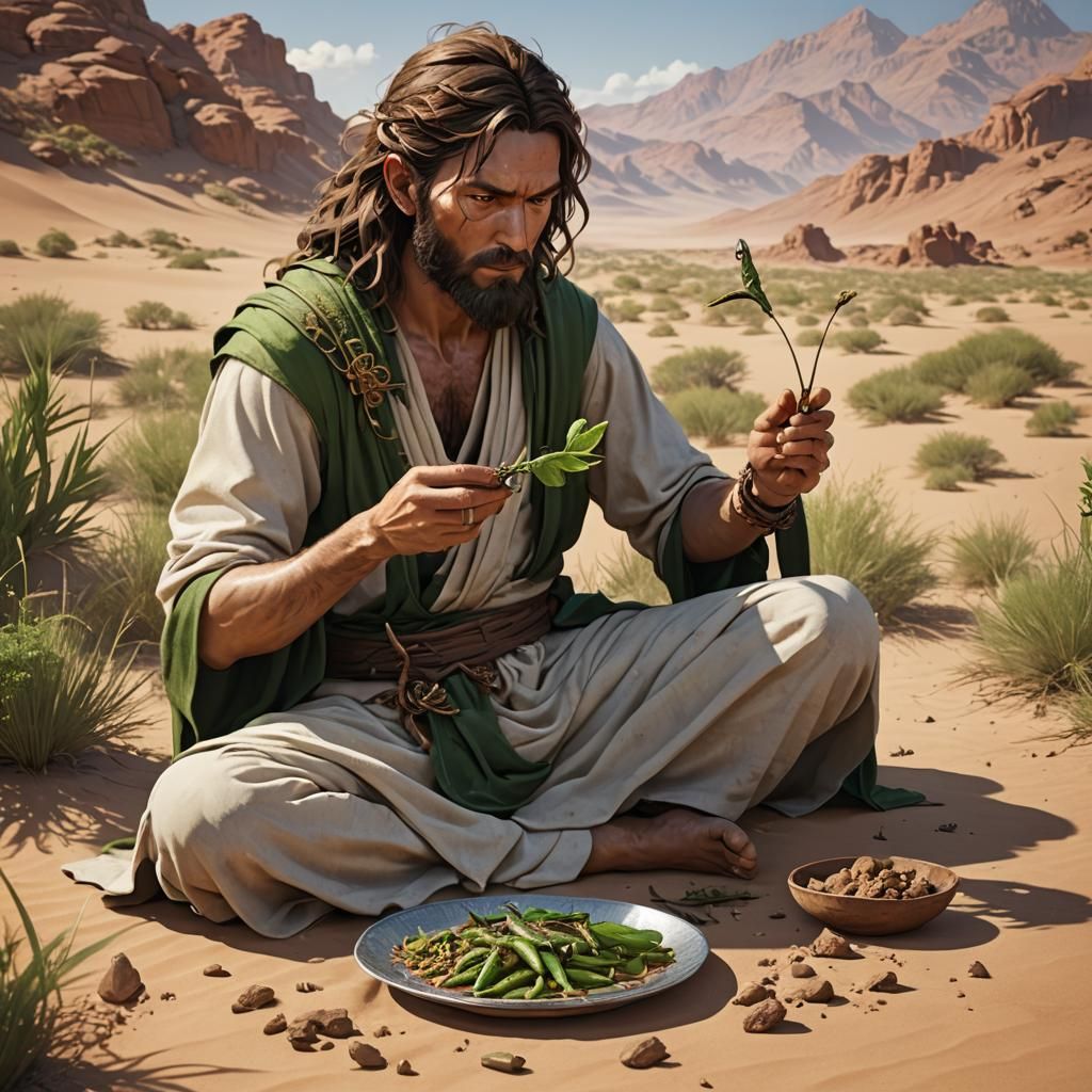 John the Baptist in Desert: 3D Anime Art
