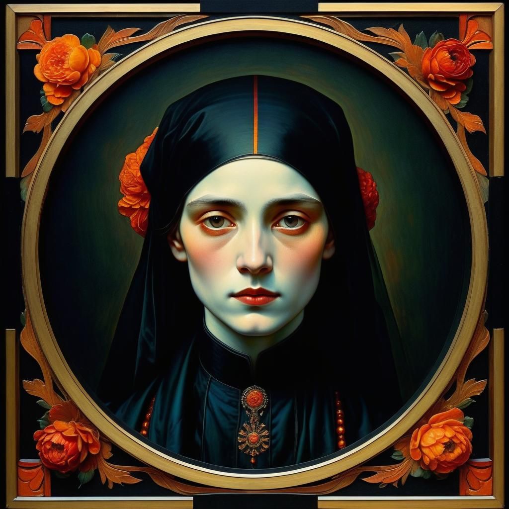 Portrait in Jugendstil with Luminous Colors