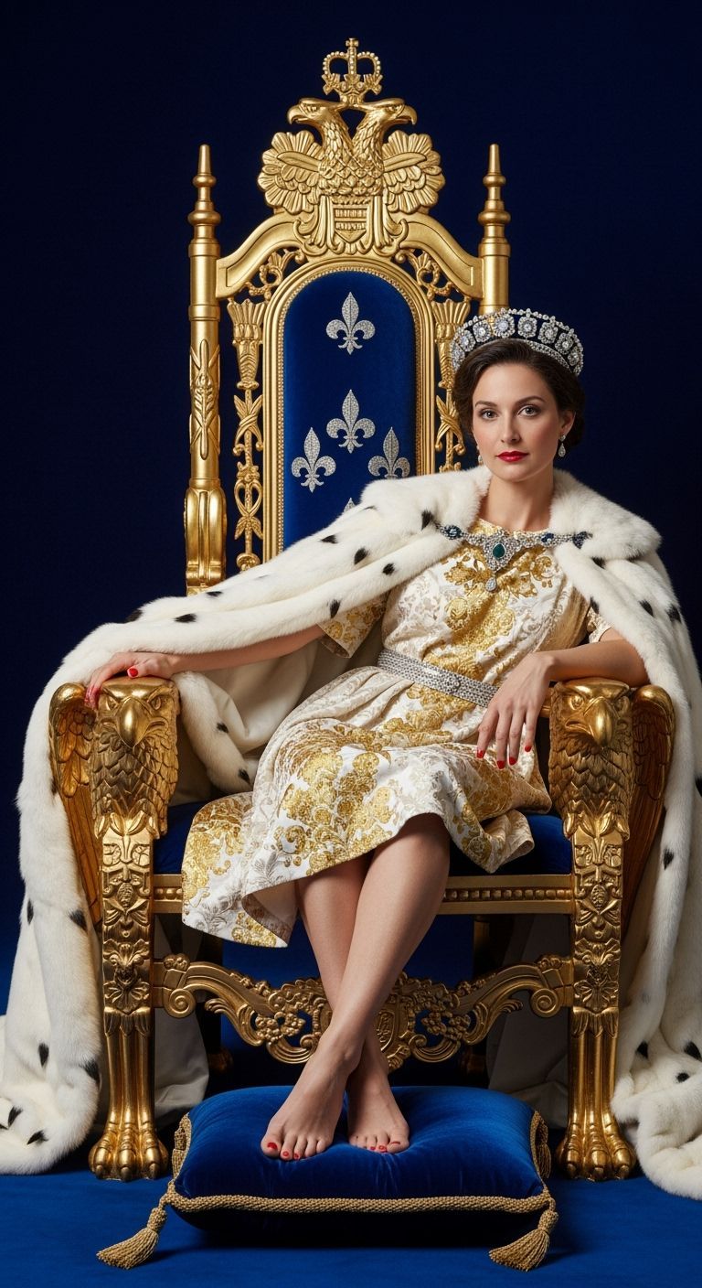 Empress on Golden Throne: A Royal Portrait in Photographic S...