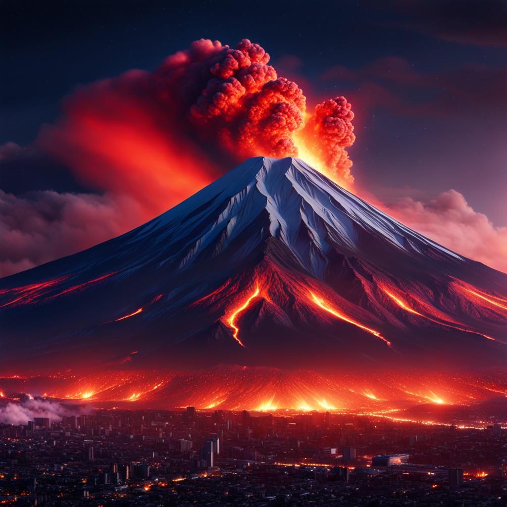 Mount fuji eruption