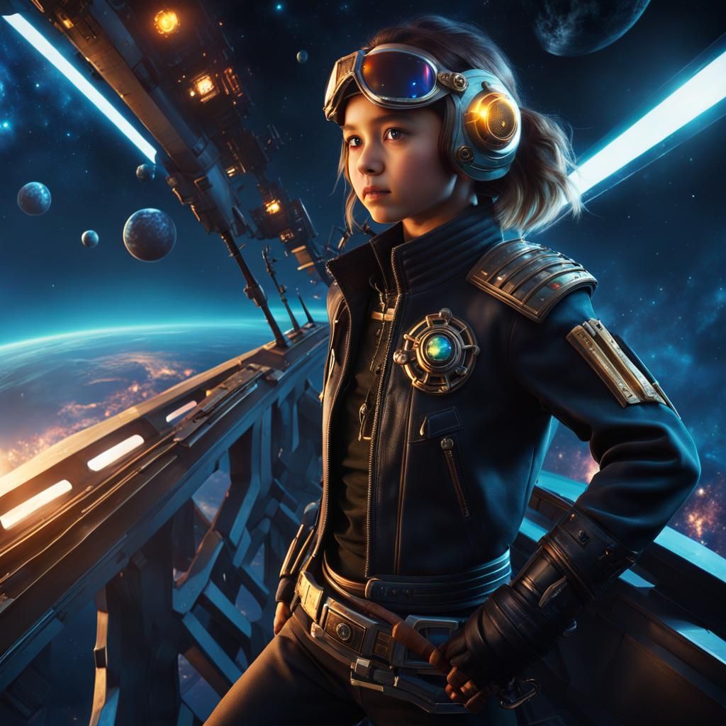 Young Space Pirate Commands Ship in Galactic Battle