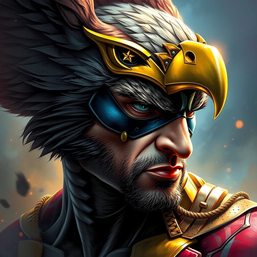 Dramatic Portrait of Hawkman DC Comics Character