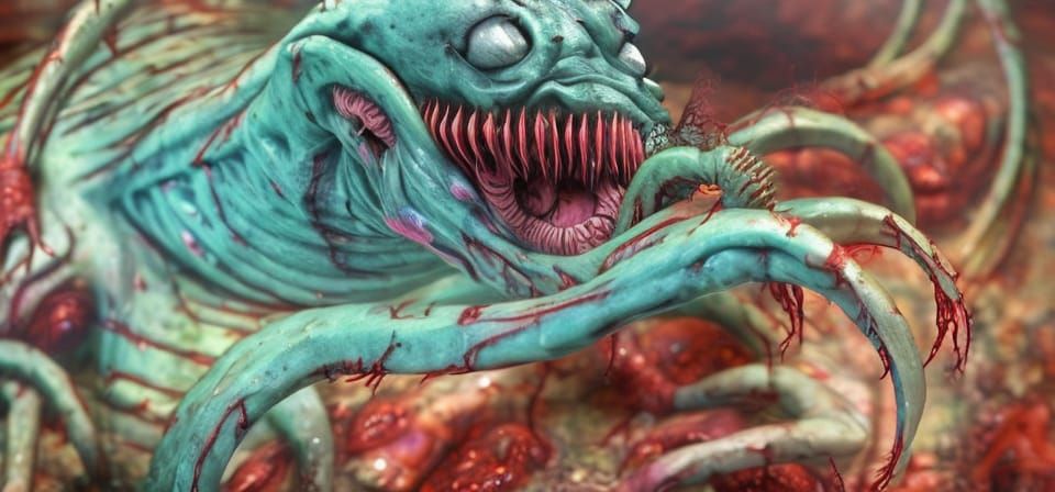 Horrific Mutantcore Creature in Cronenberg Style