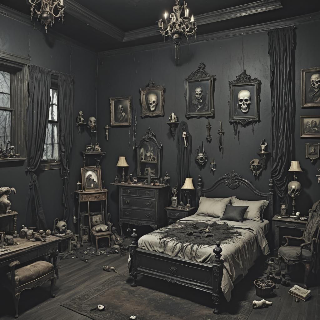 Dark Macabre Fantasy Bedroom