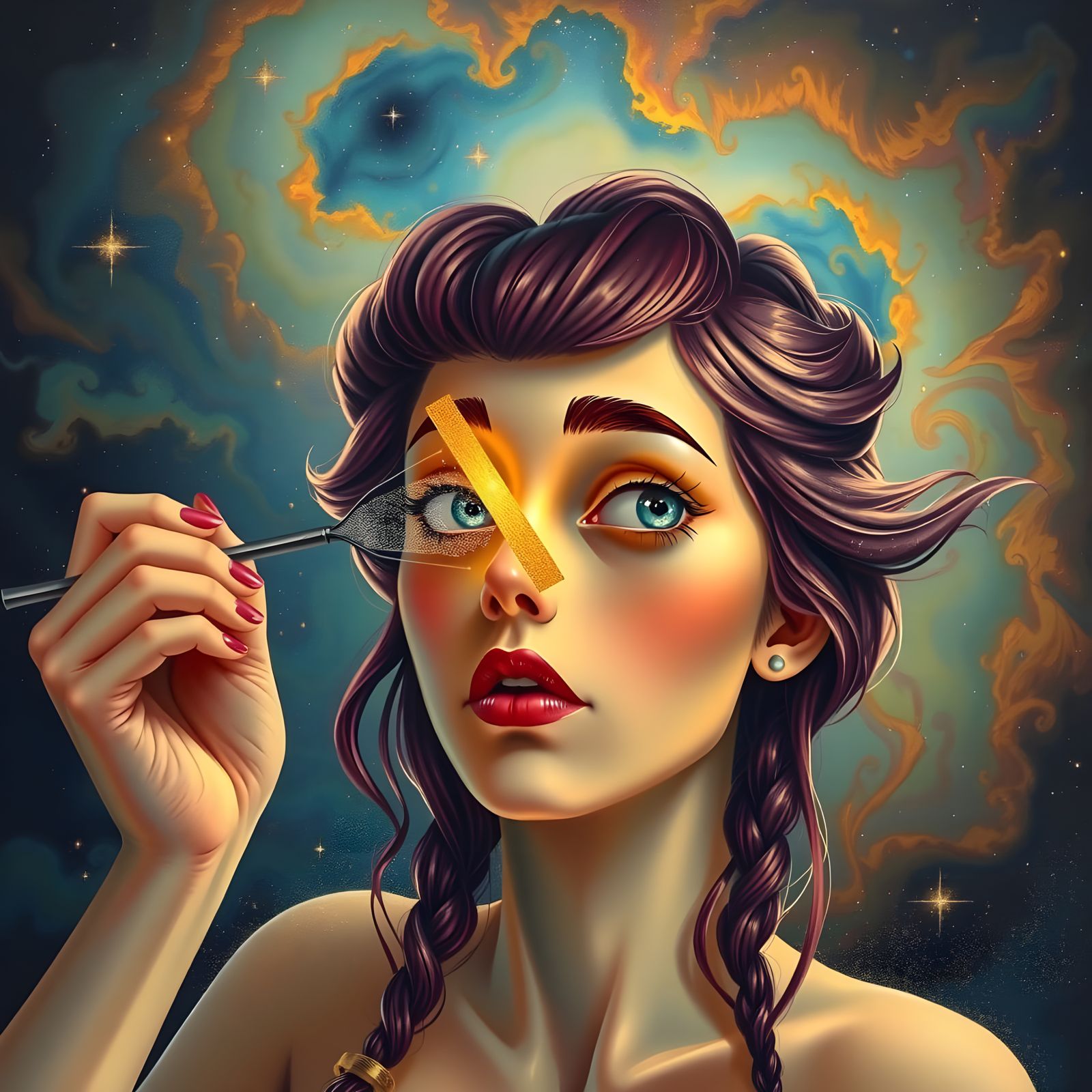 Surreal Dreamlike Scene: Becky Cleans Third Eye
