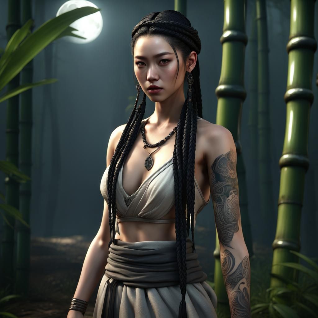 Clara Lee on Bamboo Beach in Digital Art