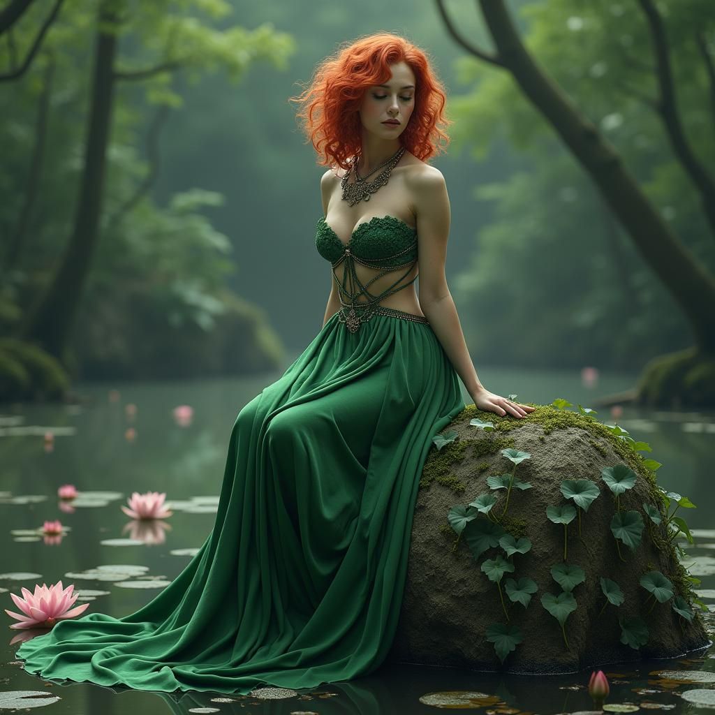 Ethereal Nymph Portrait in Hyperrealistic Digital Art