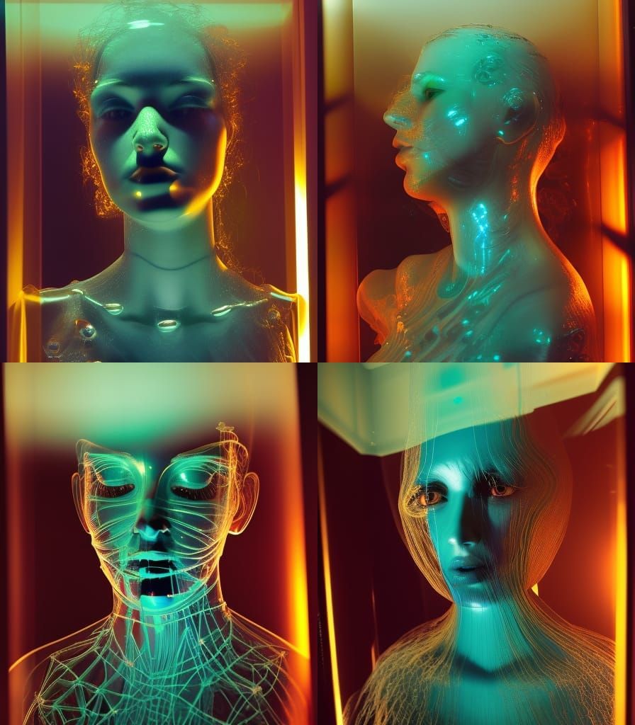 Anxiety Encased: Hyperrealistic Venetian Glass Photo