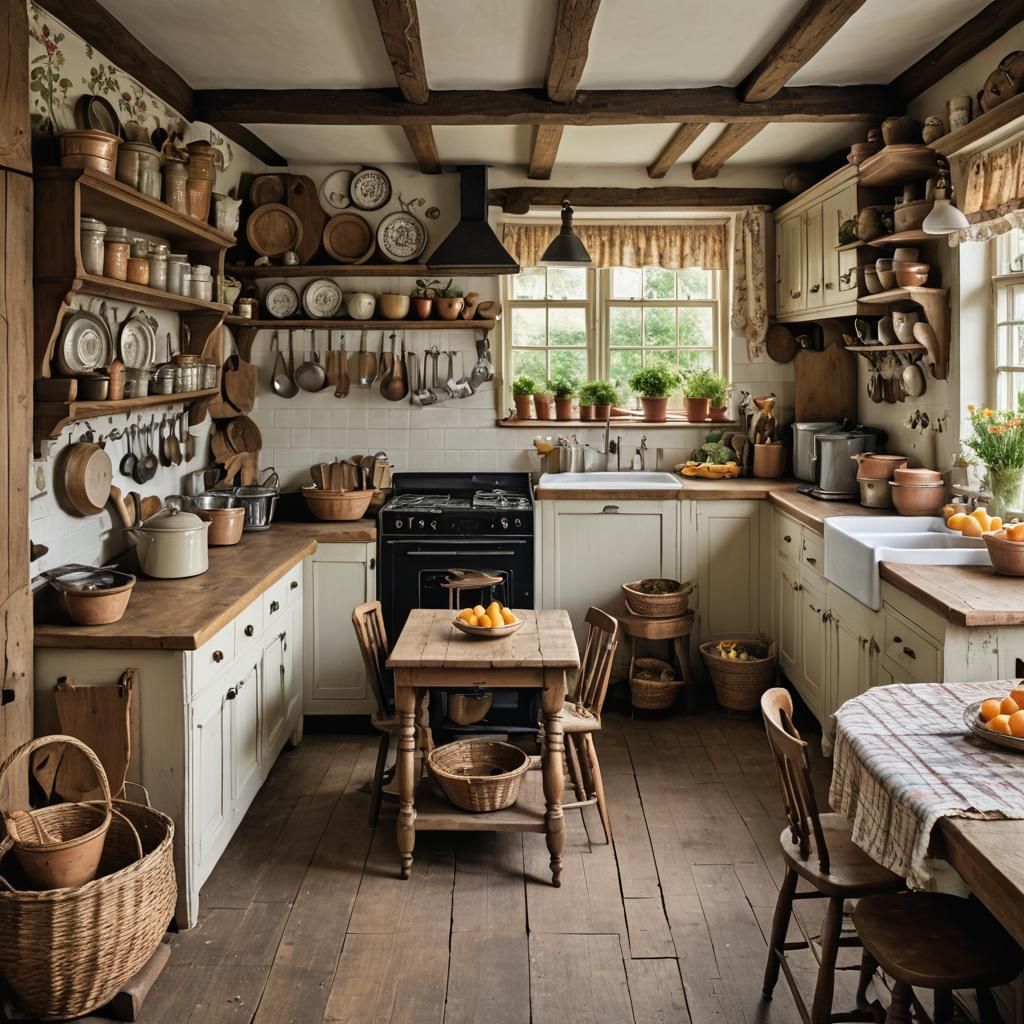 Cozy Old-Fashioned Country Kitchen