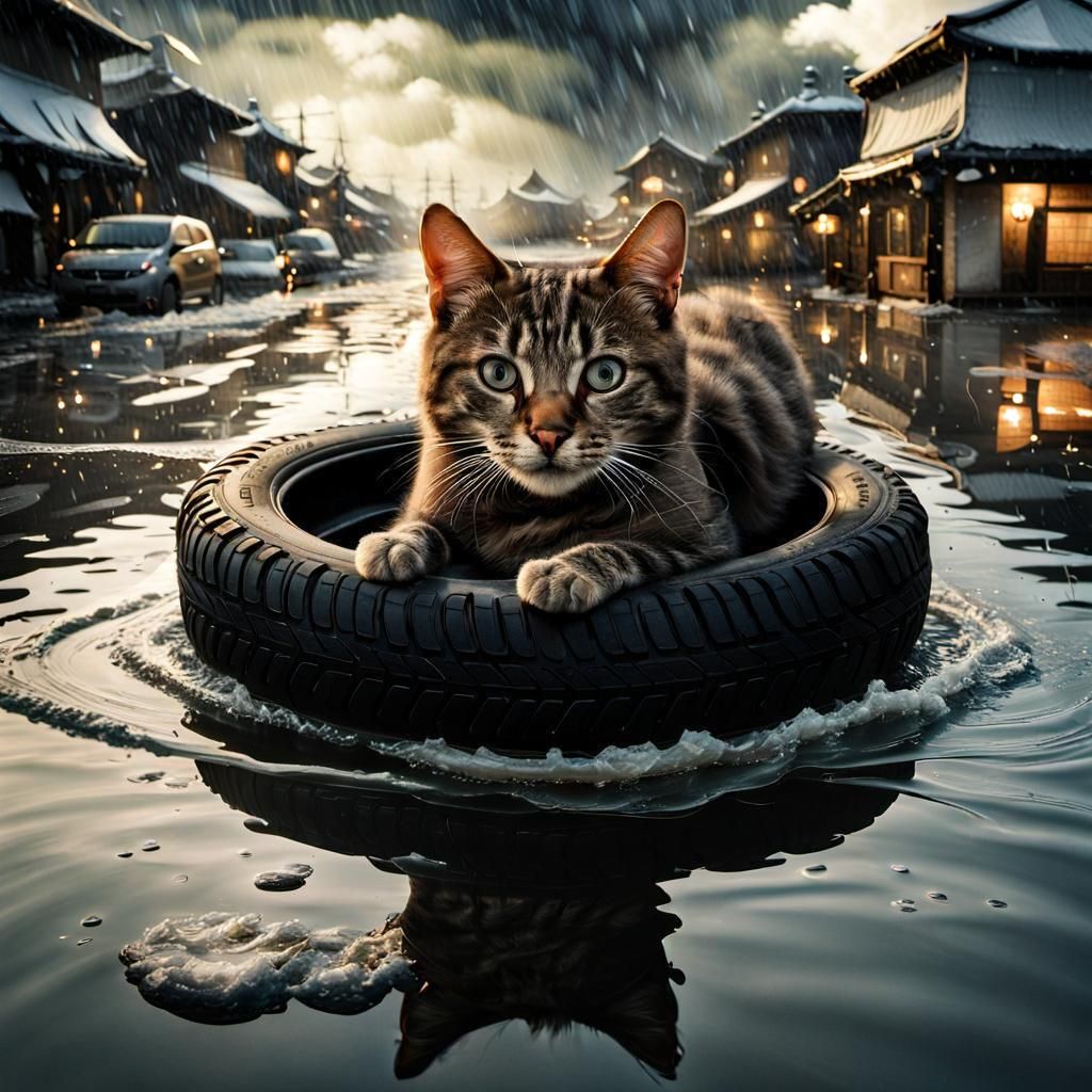 Cat during monsoon season 🌧️