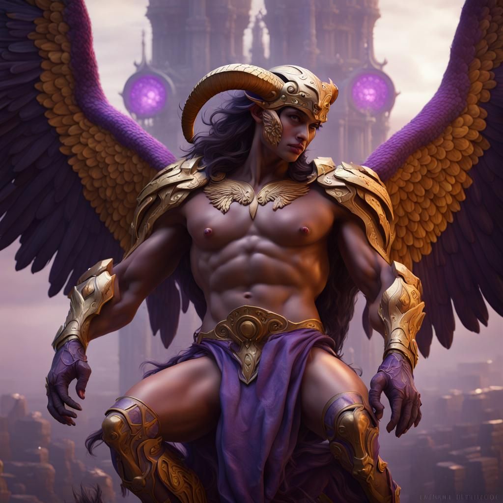 Falcon-Headed Centaur in Dark Fantasy Style