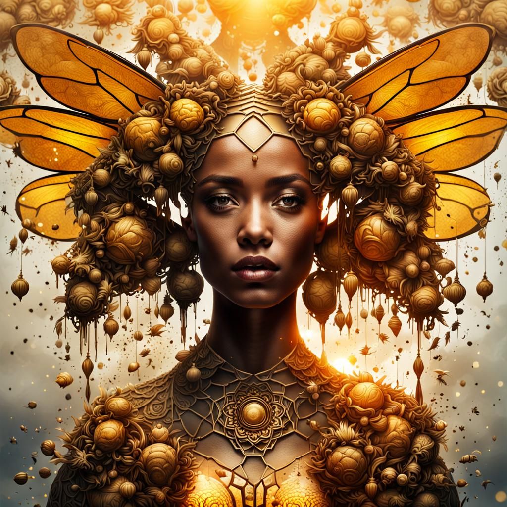 Dramatic Portrait of a Queen Bee Woman