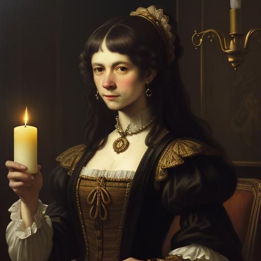 Mr. Scooge Counting Coins: Baroque Oil Painting