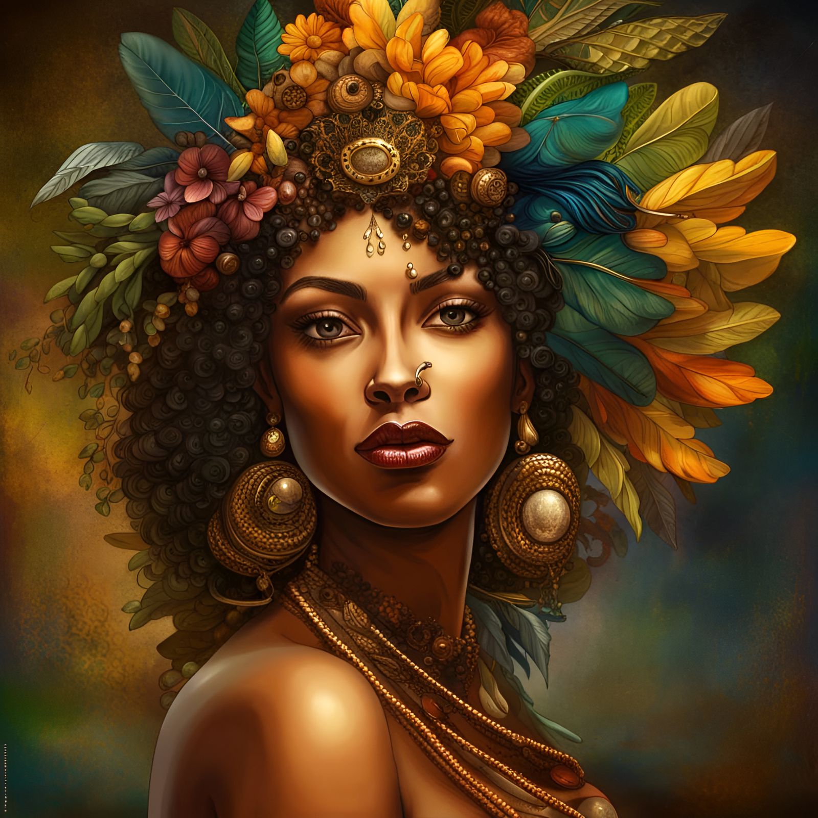 Brazilian Samba Queen in Fantastic Realism Style